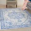4’ x 6’ Gray and Blue Persian Medallion Area Rug
