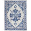 4’ x 6’ Ivory and Blue Persian Medallion Area Rug