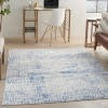 4’ x 6’ Gray and Blue Abstract Grids Area Rug