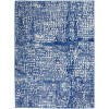 4’ x 6’ Ivory and Navy Abstract Grids Area Rug