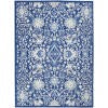 5’ x 7’ Navy and Ivory Intricate Floral Area Rug