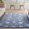6’ x 9’ Navy and Ivory Intricate Floral Area Rug