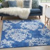 5’ x 7’ Navy and Ivory Damask Area Rug