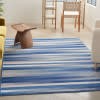 6’ x 9’ Blue and Ivory Halftone Stripe Area Rug