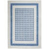 6’ x 9’ Ivory and Blue Geometric Area Rug