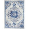 4’ x 6’ Ivory and Blue Medallion Area Rug