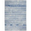 5’ x 7’ Ivory and Blue Distressed Area Rug
