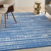 6’ x 9’ Light Blue and Ivory Distressed Area Rug