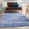 6’ x 9’ Navy Blue and Ivory Distressed Area Rug