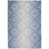 4’x6’ Ivory and Blue Lattice Area Rug