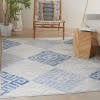 5’ x 7’ Gray and Blue Diamonds Area Rug