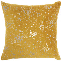 Mustard and Silver Throw Pillow