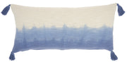 Blue Ombre Tasseled Lumbar Pillow
