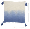 Blue Ombre Tasseled Throw Pillow