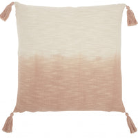 Pink Ombre Tasseled Throw Pillow