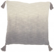 Gray Ombre Tasseled Throw Pillow