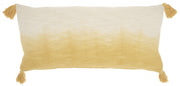 Yellow Ombre Tasseled Lumbar Pillow