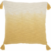 Yellow Ombre Tasseled Throw Pillow