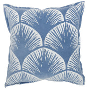 Blue and Ivory Scales Pattern Throw Pillow
