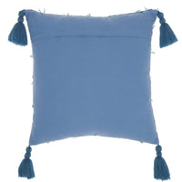 Blue Thread Detailed Throw Pillow