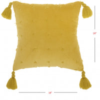 Yellow Thread Detailed Throw Pillow