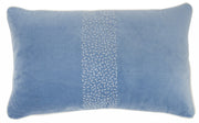 Blue Lumbar Pillow with Center Pattern