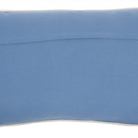 Blue Lumbar Pillow with Center Pattern
