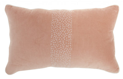 Pink Lumbar Pillow with Center Pattern