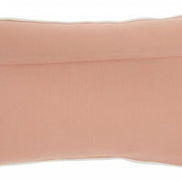 Pink Lumbar Pillow with Center Pattern