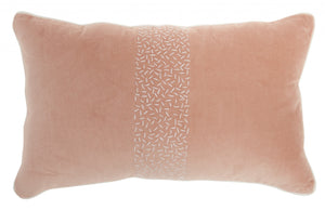 Pink Lumbar Pillow with Center Pattern