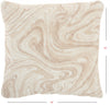 Cream Marble Patterned Throw Pillow