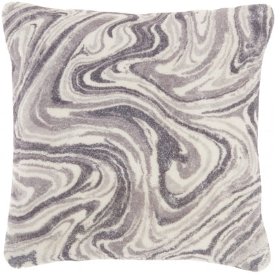 Graphite Marbled Patterned Throw Pillow