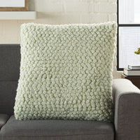 Mint Green Knotted Detail Throw Pillow