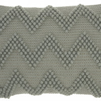 Light Gray Chevron Detail Lumbar Pillow