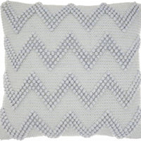 Pale Blue Chevron Detail Throw Pillow