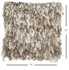 Shiny Taupe Shaggy Throw Pillow
