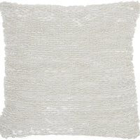 Petite White Striped Throw Pillow