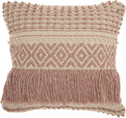 Bohemian Pink Macrame Throw Pillow