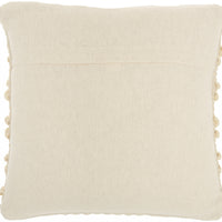 Cream Pom-Pom Detailed Throw Pillow