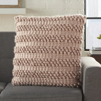 XL Rose Pink Pom-Pom Detailed Throw Pillow