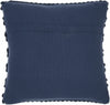 XL Dark Blue Pom-Pom Detailed Throw Pillow