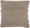 Taupe Pom-Pom Detailed Throw Pillow