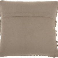 Taupe Pom-Pom Detailed Throw Pillow
