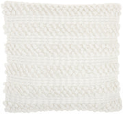 White Pom-Pom Detailed Throw Pillow