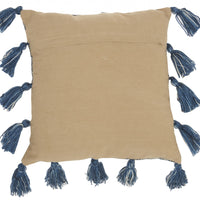 Royal Blue Tasseled Throw Pillow