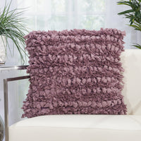 Loose Luscious Shag Purple Mauve Throw Pillow