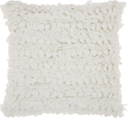 Loose Luscious Shag White Throw Pillow