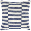 Navy Blue and Ivory Irregular Stripes Throw Pillow