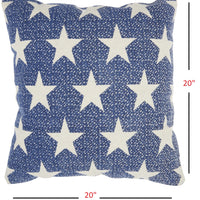 Navy Blue and Ivory Stars Throw Pillow