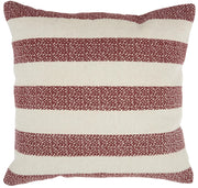 Red and Ivory Stripes Throw Pillow